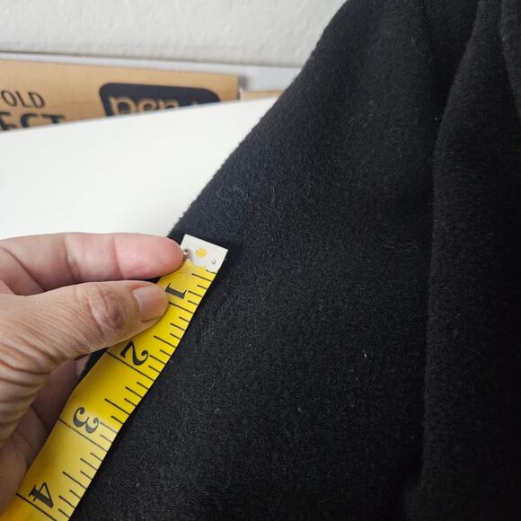 Virany 100% Wool Sz 42 Large Black Mens Overcoat - Picture 11 of 12